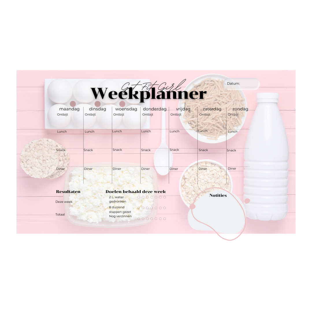 Voedingsplanner Get Fit Girl | Roze
