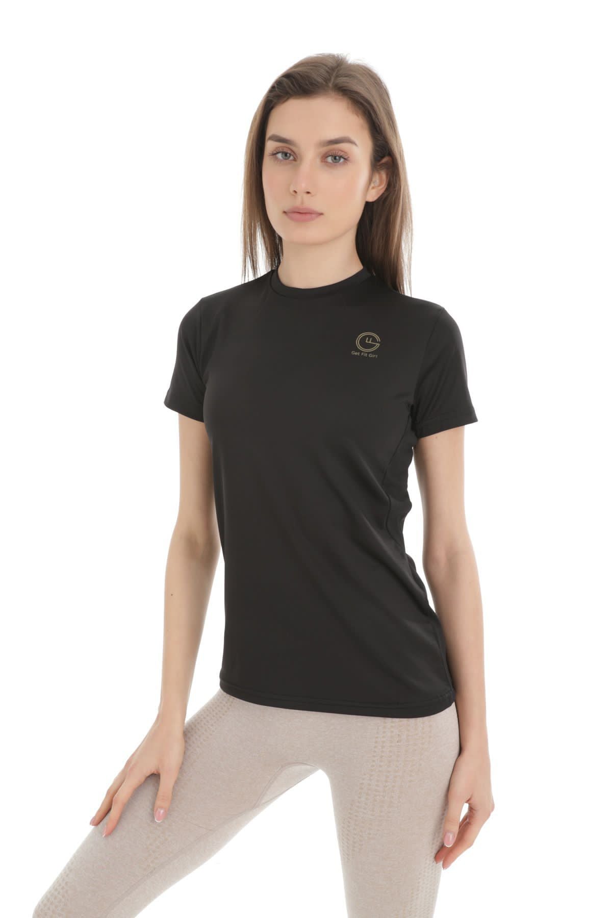 Sport T-shirt Carlijn - zwart Get Fit Girl 